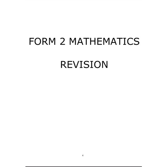 FORM 2 MATHEMATICS EXERCISE FAST REVISION ‼️