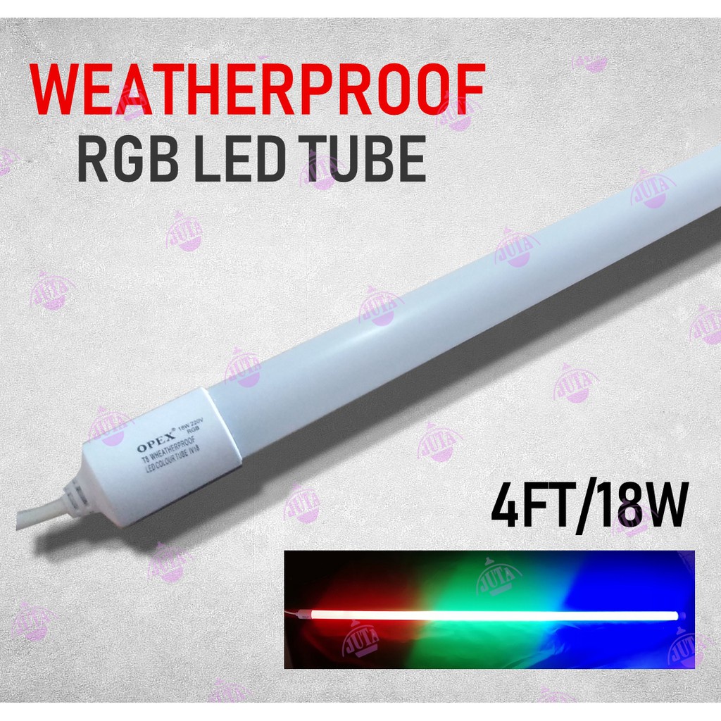 RGB 4FT/18W WEATHERPROOF LED TUBE LIGHT/ LAMPU PANJANG/ LAMPU LED ...