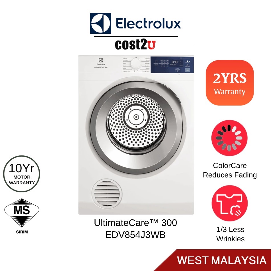 Electrolux 8.5KG UltimateCare™ Venting Dryer | EDV805JQWA EDV854J3WB (Clothes Dryer Dryer Machine 烘干机)