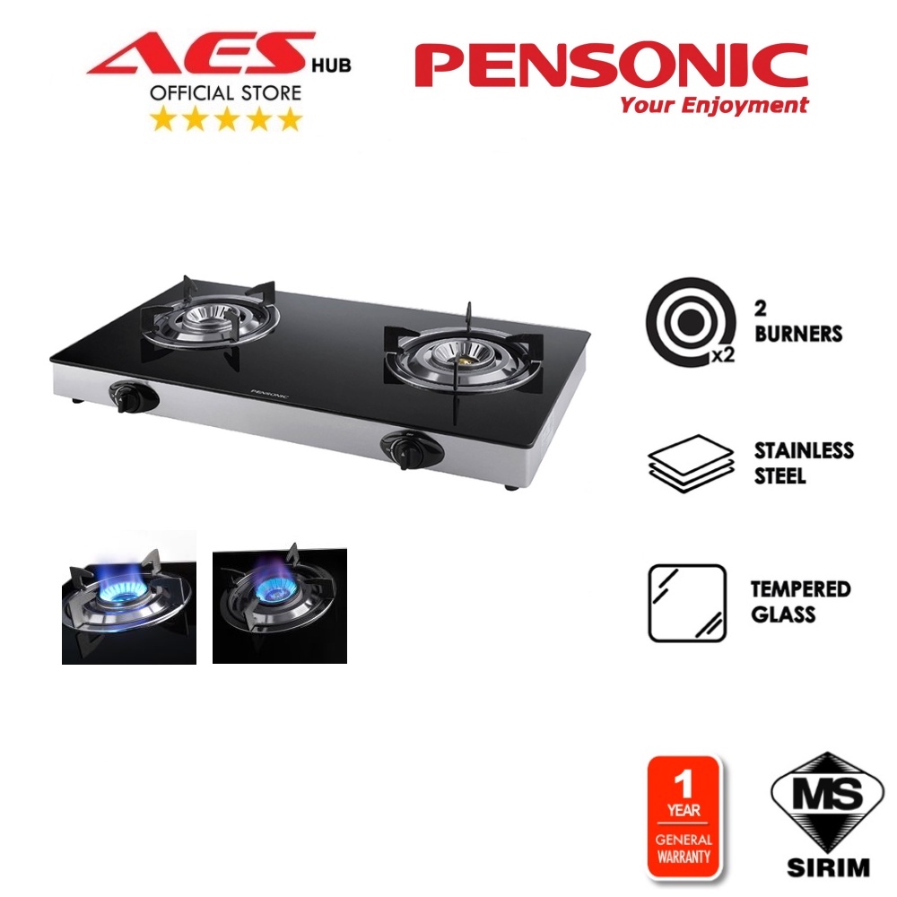Pensonic Table Top Gas Cooker Dapur Gas Kaca Easy Clean Dan Jimat Gas