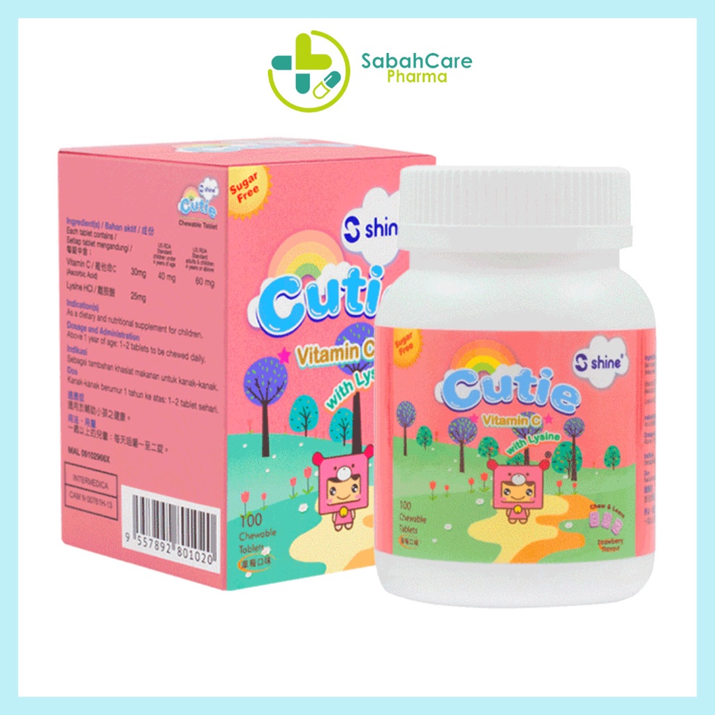 SABAHCARE YSP SHINE CUTIE VITAMIN C 30MG WITH LYSINE CHEWABLE TABLET