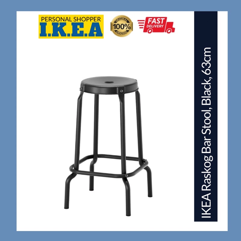 IKEA Raskog Barstool Bar Stool Stainless Steel Black Shopee Malaysia