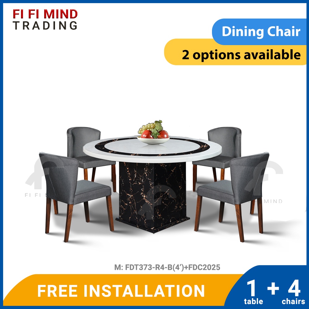 Farigorl Round Marble Dining Set/ Marble Table/ Meja Makan/ Meja Makan ...