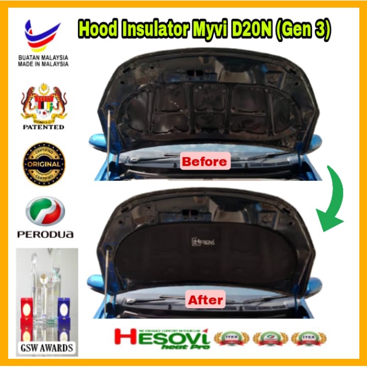 Perodua Myvi Gen3 Original / Hood Insulator (Hesovi) For