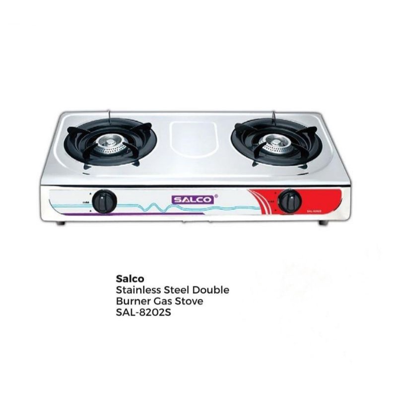 Salco Stainless steel Double Burner Gas Stove/SAL8202s. Shopee Malaysia