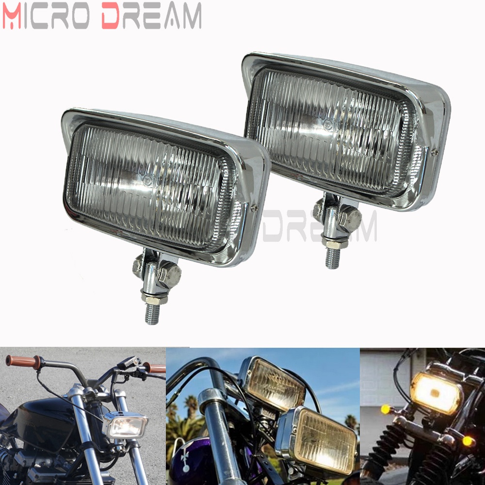 Universal Motorcycle Square Headlight Rectangular Dual Head Lamp for ...