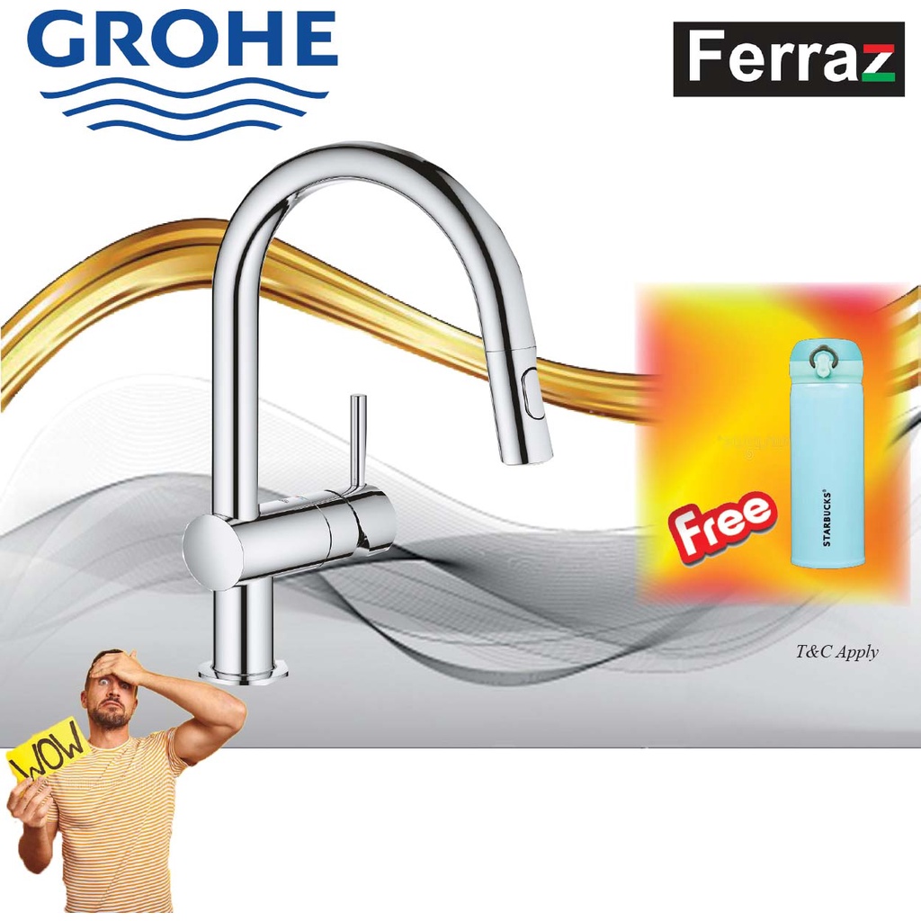 GROHE 32321002 Minta CSpout Kitchen Sink Pull Out Mixer Shopee Malaysia