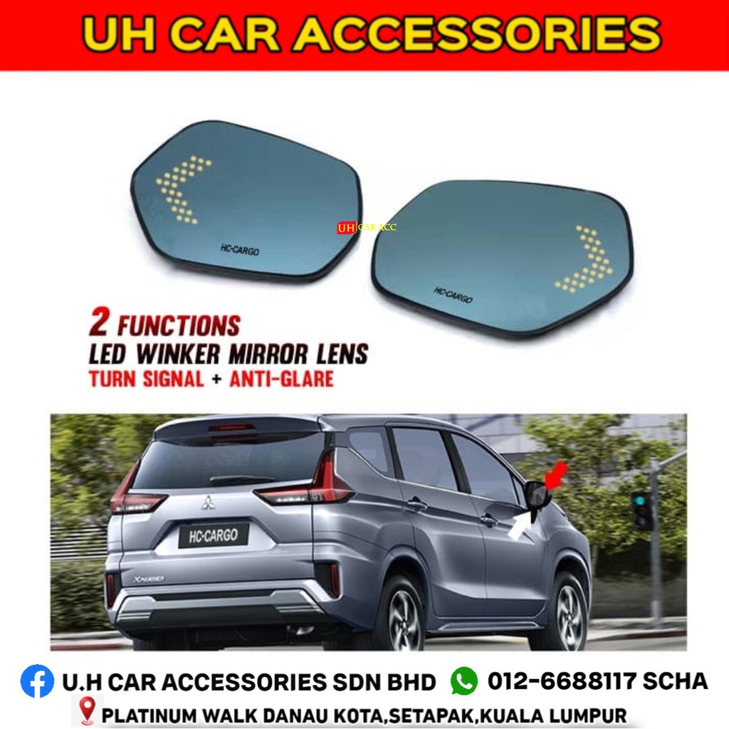 MITSUBISHI XPANDER LED WINKER MIRROR LENS BLUE MIRROR WITH LED SIGNAL ...