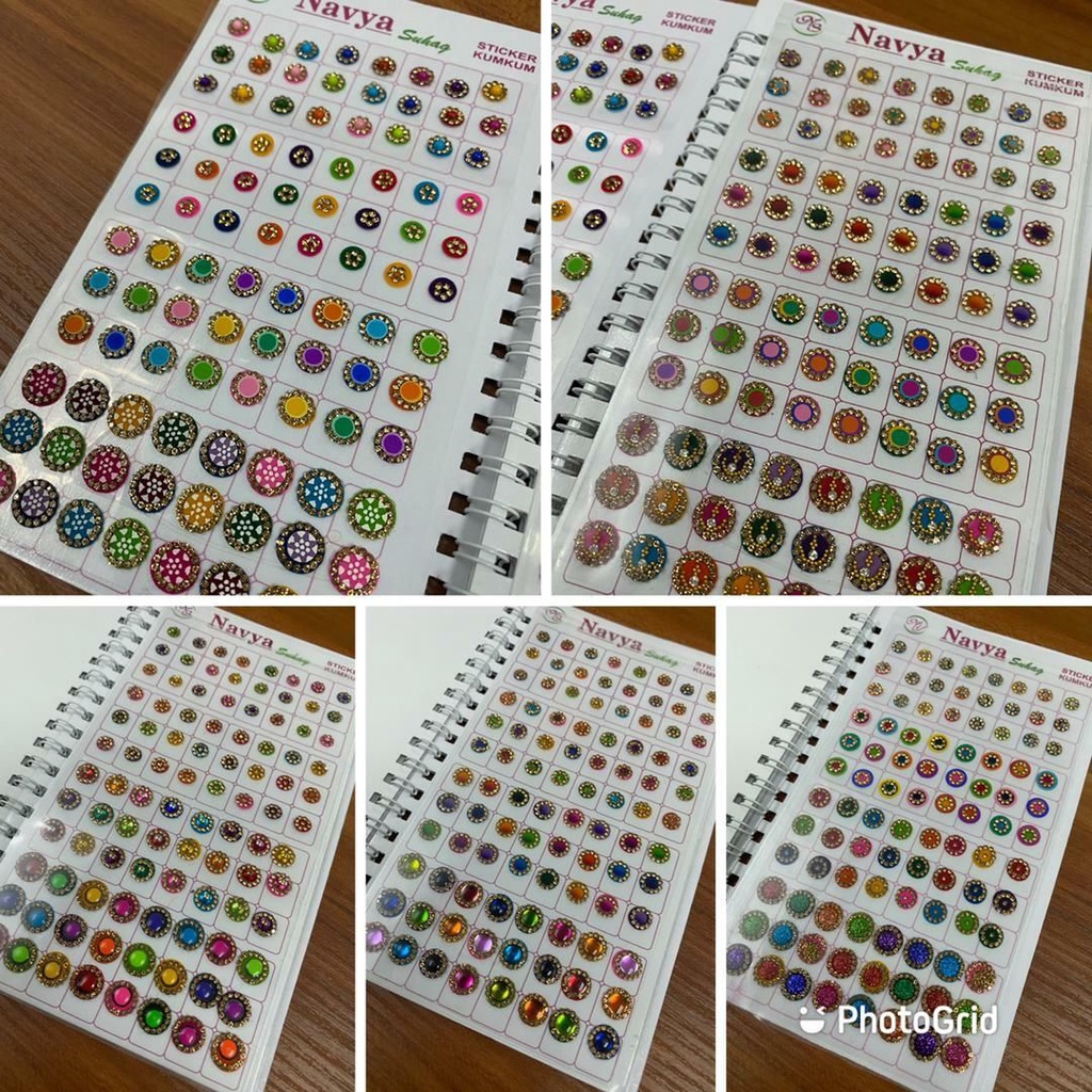 Bindi/ Pottu/ Sticker Pottu Booklet Navya Mixed size and Multi color