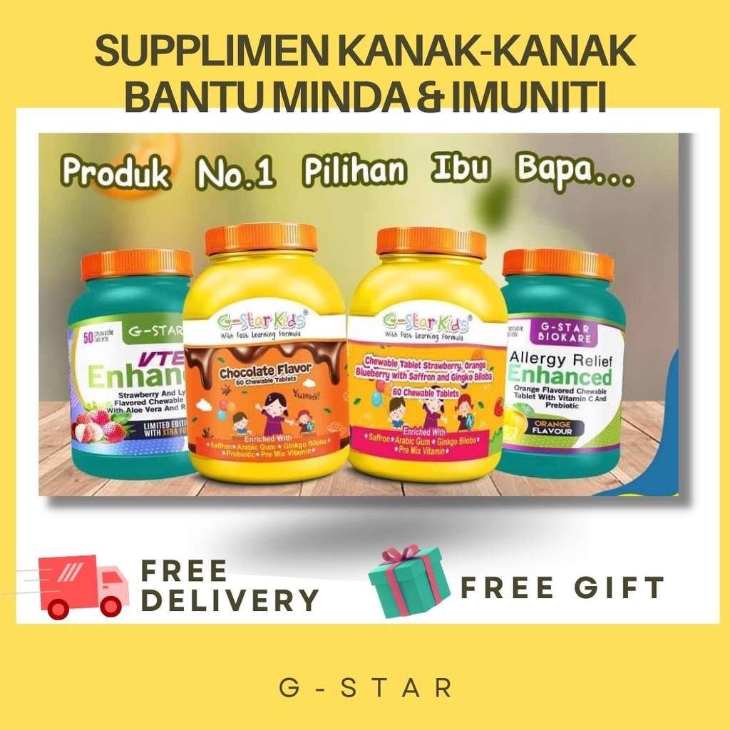 [SCORE A] Gstar Kids Vteen Biokare. IQ mind booster. Minda & imnuniti.