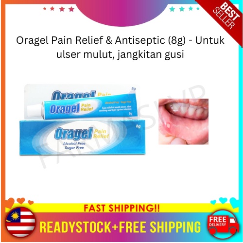 Oragel Pain Relief (8g) UNTUK ULSER MULUT DAN JANGKITAN GUSI | Shopee ...