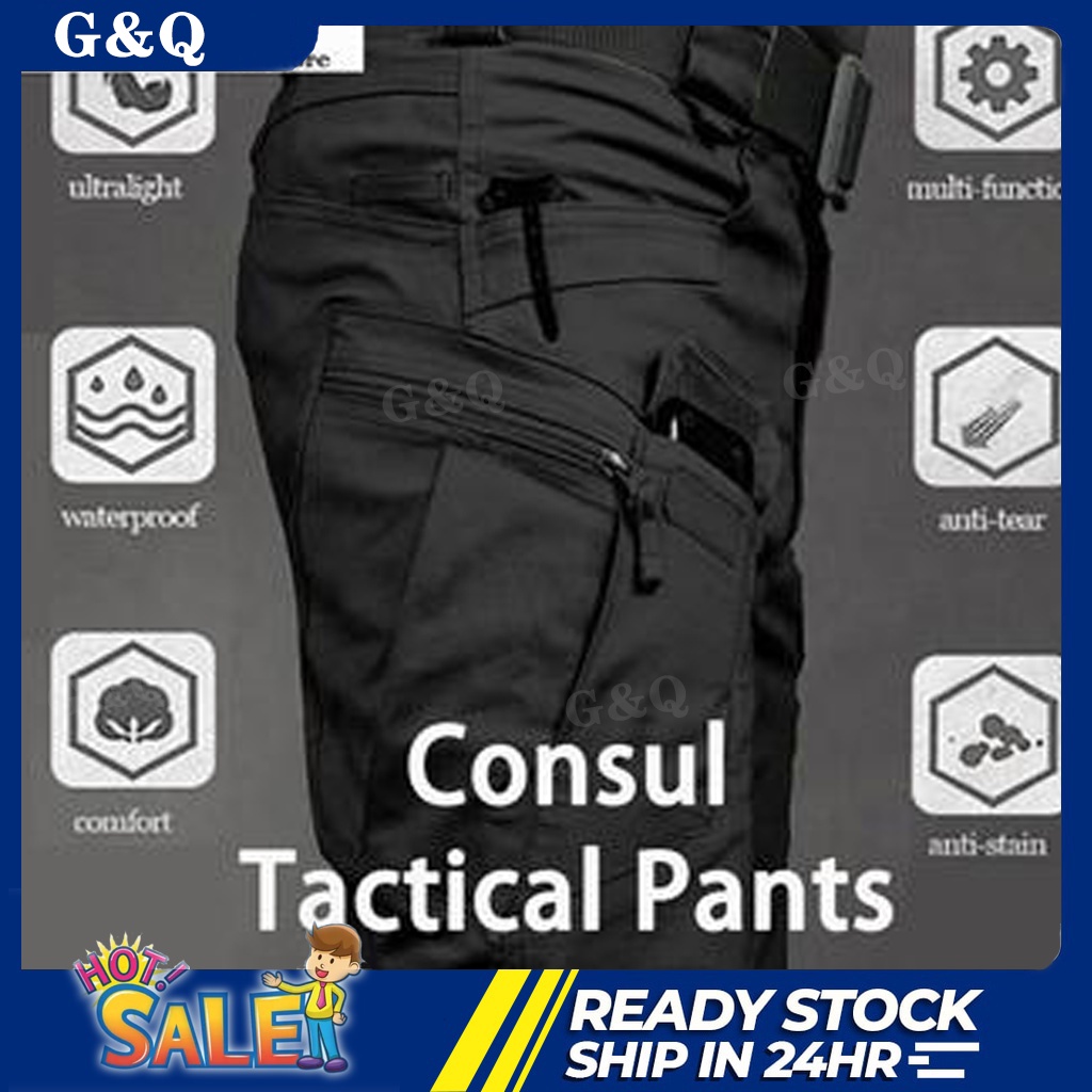 Tactical pants For Men cargo pants seluar tactical lelaki casual straight leg pants Tenoctor pockets Khaki cargo 3XL 40 41 PGMall