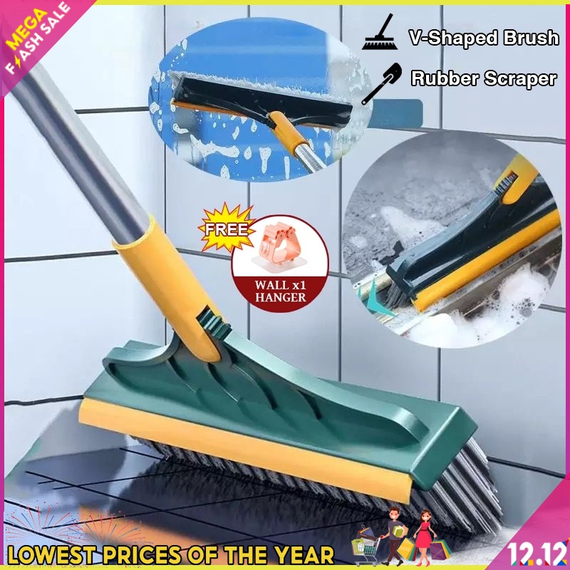 Free Wall Hanger 2in1 Magic Broom Toilet Brush Penyapu Lantai Cleaning ...