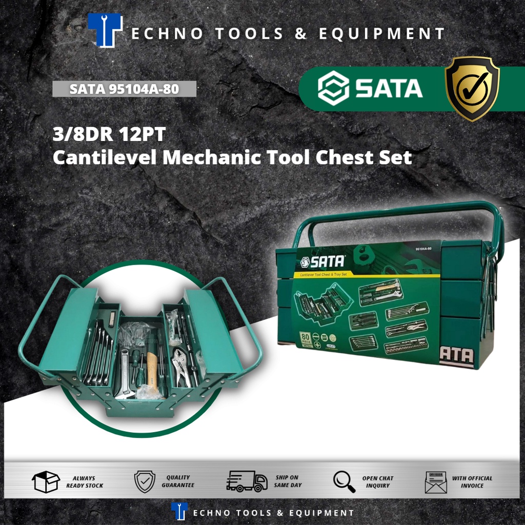 SATA 95104A80 Cantilevel Mechanic Tool Chest Set (mm) 3/8DR 12PT