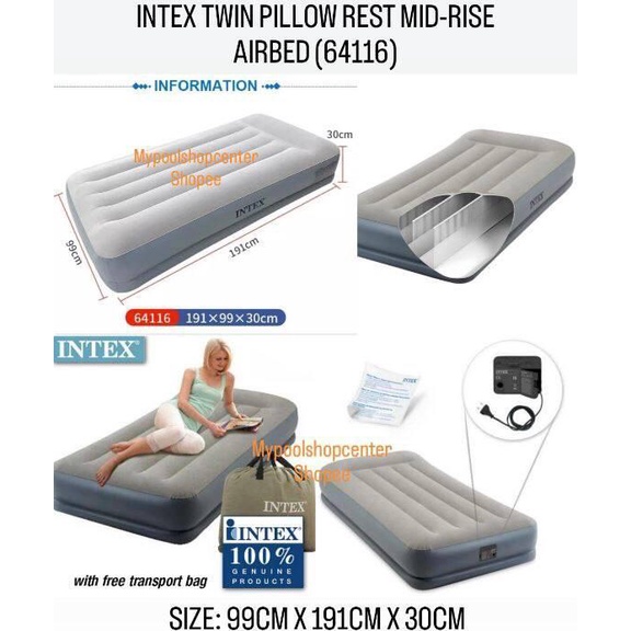 Intex Airbed Tilam Intex (with built in air pump) Shopee Malaysia