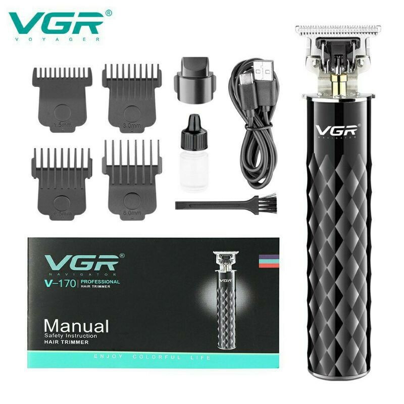 FREE GIFT [New Model] Original VGR V-170 Zero Adjustable Professional Rechargeable Hair trimmer Metal V170
