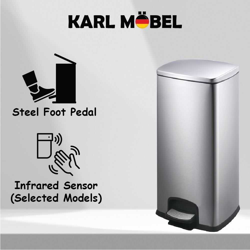 Tong sampah besar Big dustbin 30L 50L large size Garbage trash rubbish bin Touchless Infrared