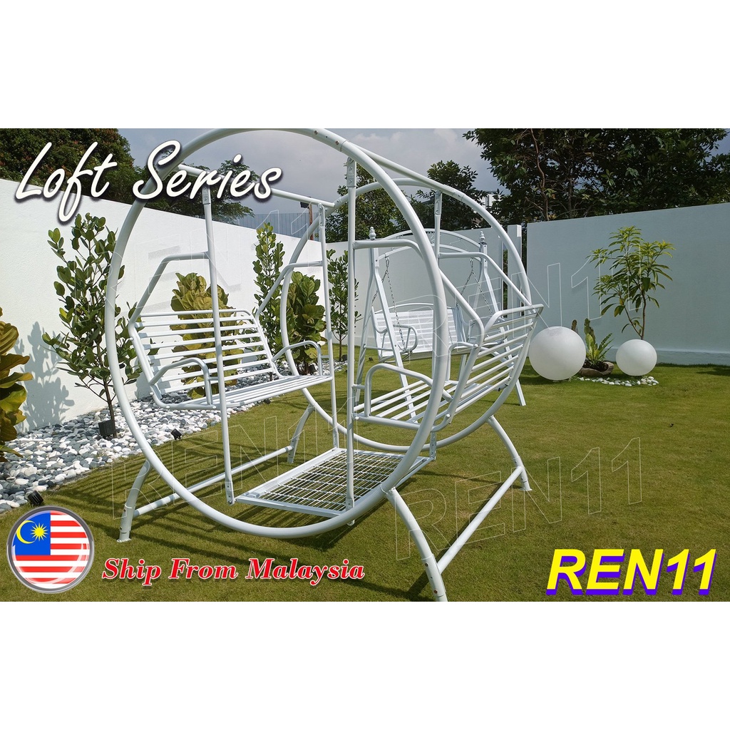 Garden Outdoor Round metal swing chair,Buaian Besar Round For Adult