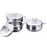 { KL SELLER } FREE GIFT [High Quality] Set Of 3 Stainless Steel 16 18 20cm StockPot / Cooking Pot