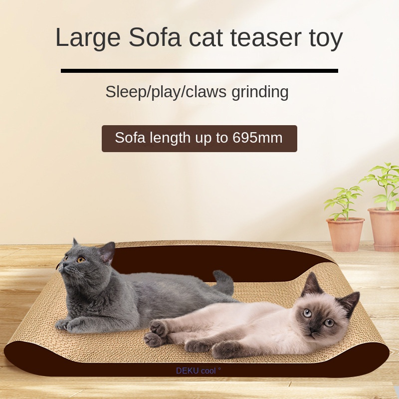 Super Large Cat Scratcher Bed - Cat Scrather Cardboard,100% Recycled Paper Cat Scratchers for Indoor Cats - Cat Scratcher ,Cat sofa Papan Menggenggam Kucing Kertas Beralun