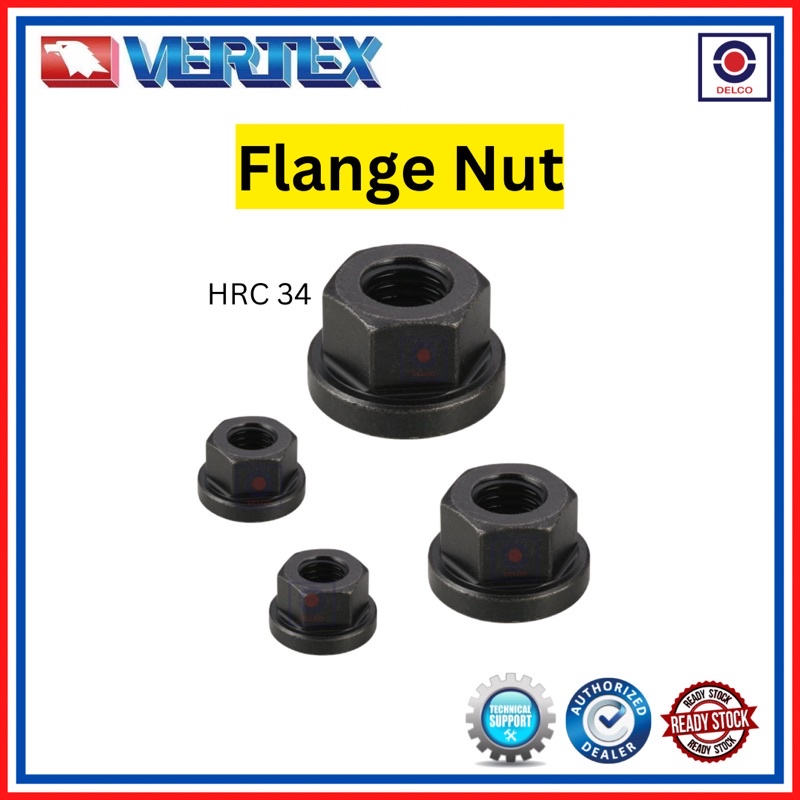 VERTEX TAIWAN Flange Nut Black oxide finish heat treated steel hrc34