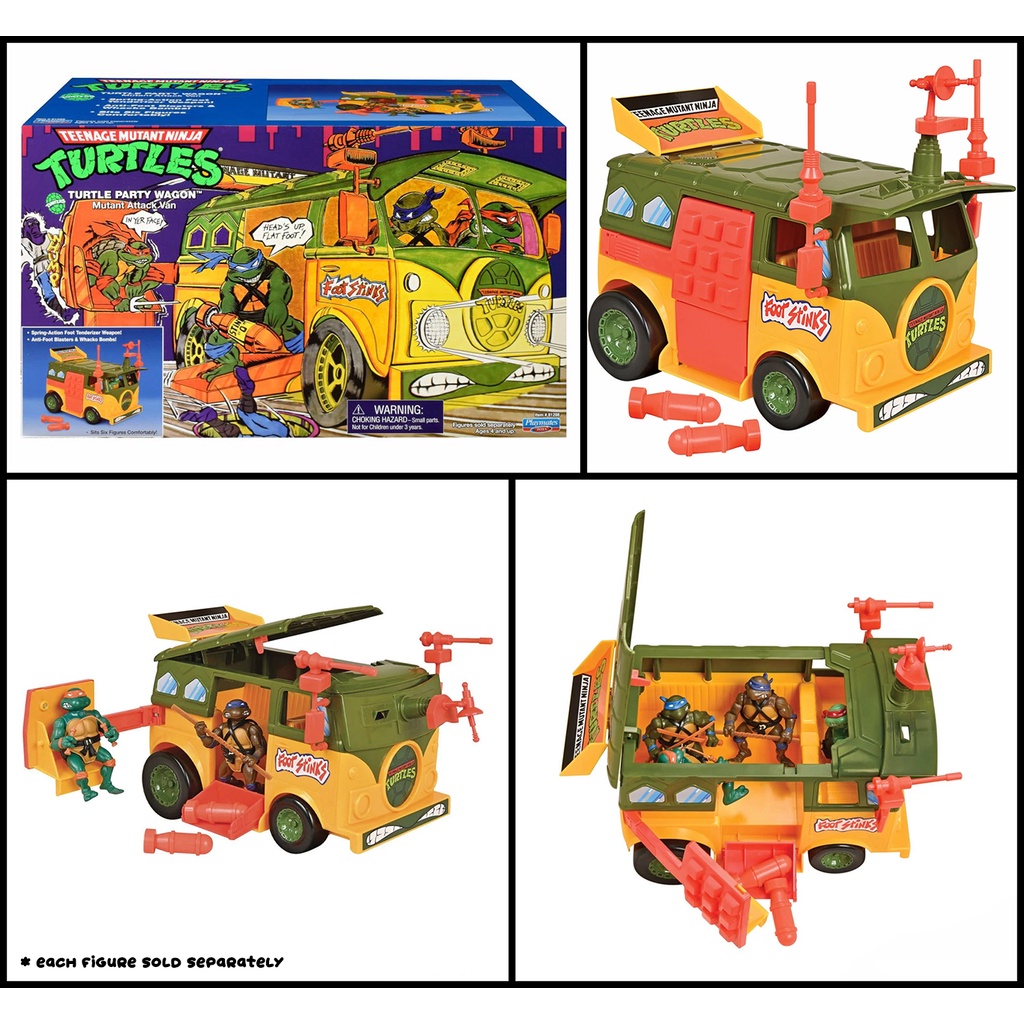 ORIGINAL! PLAYMATES - TEENAGE MUTANT NINJA TURTLES (TMNT) CLASSIC 1988 RETRO VERSION - PARTY WAGON