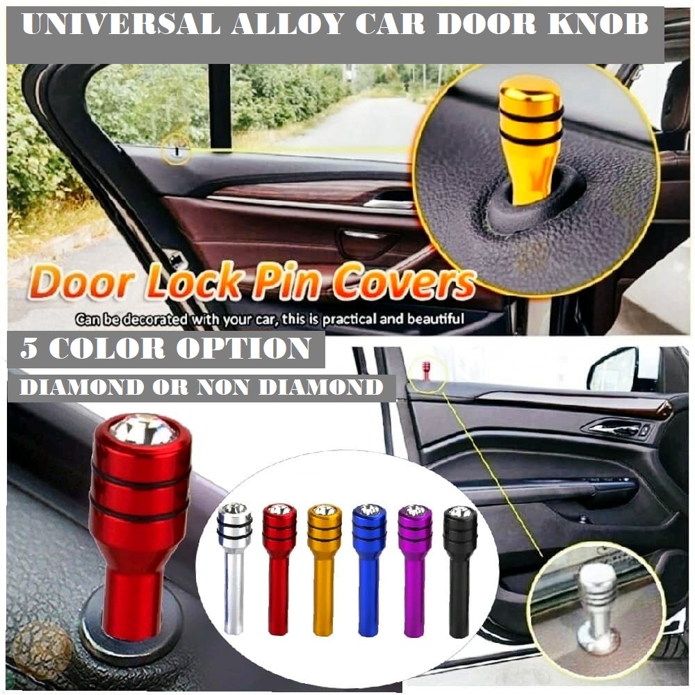 1pcs Car Door Knob Lock Pin Alloy Diamond Door Nut Kancil Kenari Kelisa Gen 2 Saga Blm Iswara Avanza