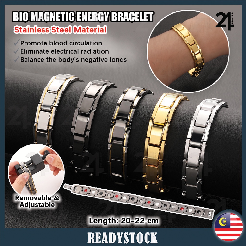 Bio Magnetic Energy Bracelet Gelang Tangan Magnet Lelaki Wanita Kesihatan Health Bangle Men Couple Jewellery 磁疗能量手环手链男