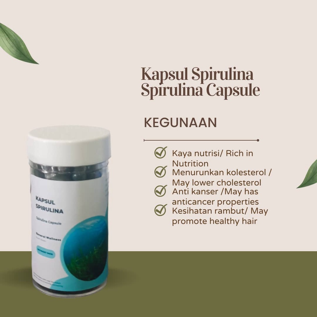 [PROMOSI] [PRODUK BARU] [HALAL]Kapsul Spirulina (65 Biji) / [NEW