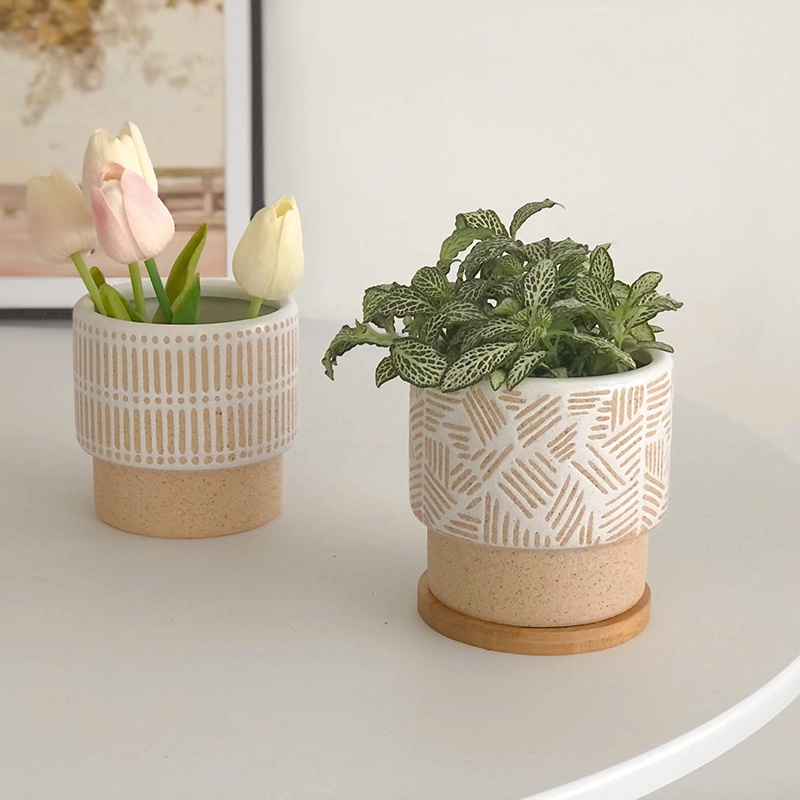 FREE Shipping✿WindSing✿ Ceramic Planter Pot Handmade Porcelain Succulent Planter Pot Pottery Flower Pot Garden Pot Ready Stock