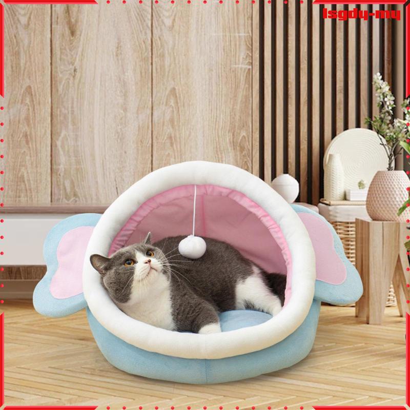 [LsgdyMY] Semi Enclosed Cat Bed, Kennel Pet Tent Cave Hut Cat House
