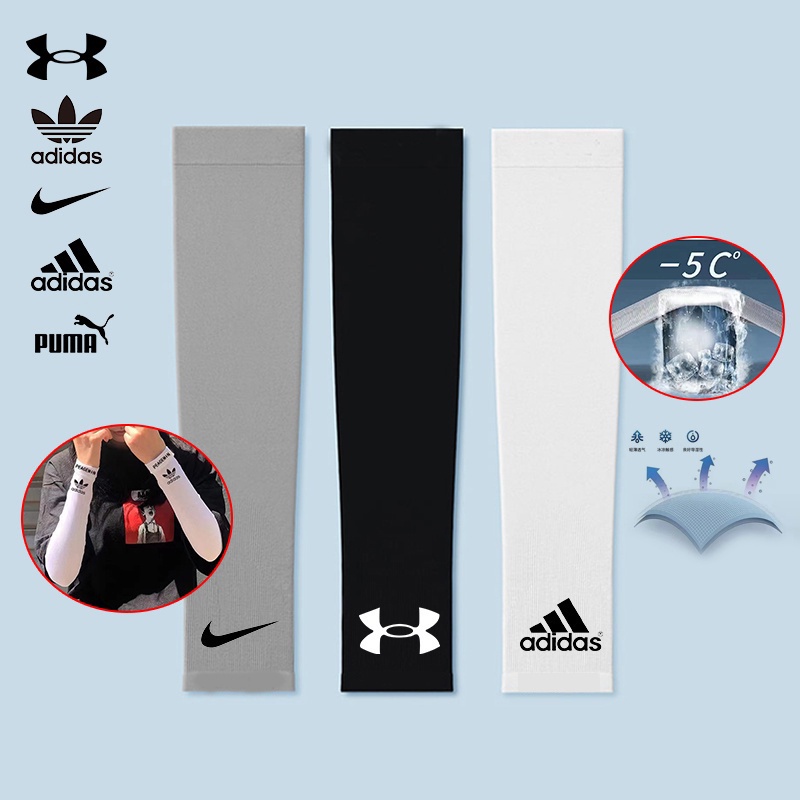 ?COD -5℃/ 2 Pcs Handsock Ice Cooling Arm Socks Outdoors Arm Sleeve Thin Sunscreen Sleeves UV Protection Muslimah Handsocks for Motorcycle Fishing Cycling Sport 防晒袖套护臂