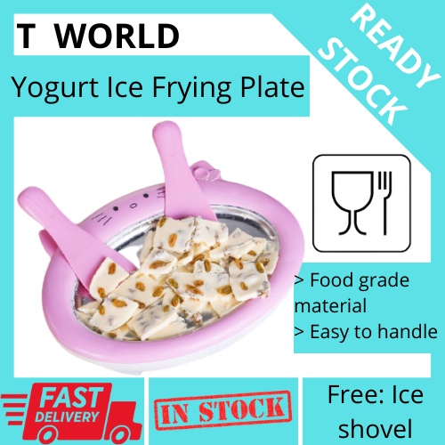 Mini Fried Yogurts Machine Rolled Ice Cream Maker with 2 Spatulas Fry Ice Plate Homemade Ice Cream Roll Maker