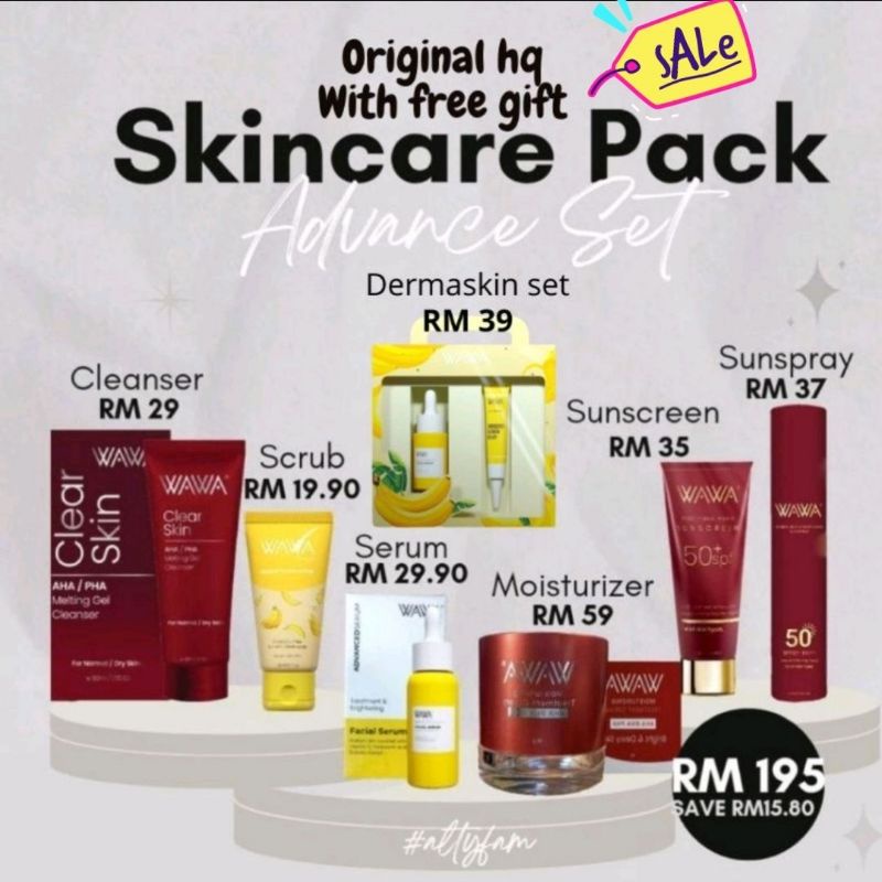 Wawa cleanser|wawa moisturiser|wawa dermaskin|wawa serum|wawa banana scrub|wawa sunscreen|wawa sunspray