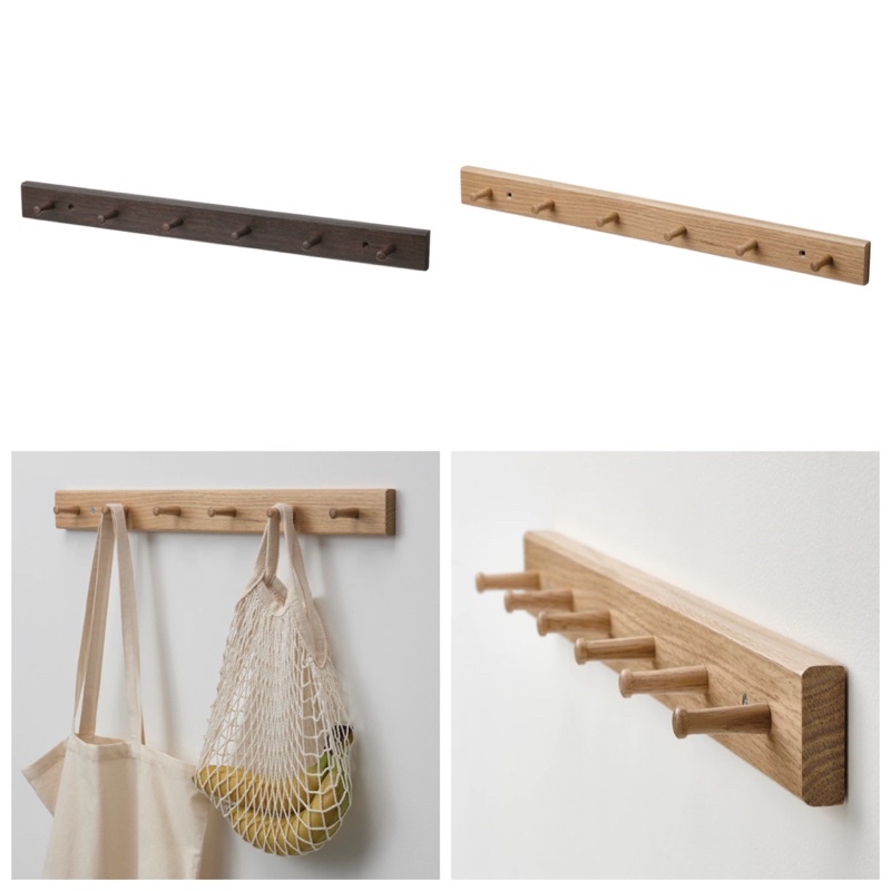 IKEA Solid Wood Wall Hook Kitchen Hook Penyangkut Serbaguna HOVOLM
