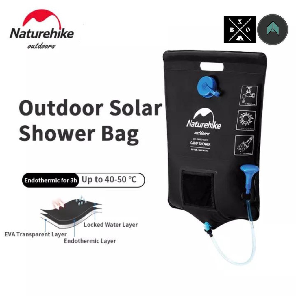NaturehikePortable Outdoor EcoFriendly Solar Camp Solar Shower 20L