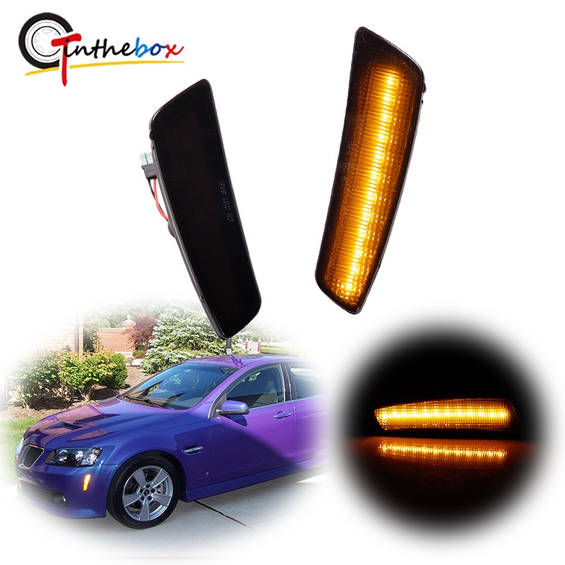 Gtinthebox Smoked Lens Amber LED Car Front Bumper Side Marker Indicator