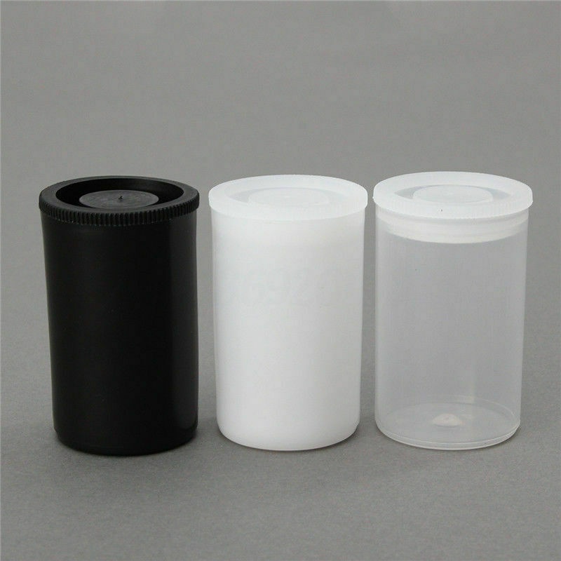 10pcs Plastic Empty Black/White Bottle 35mm Film Cans Canisters Containers