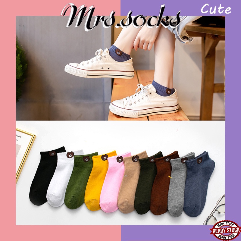 Mrs.socks Bear Socks Cute Sock Women Ankle Stocking Stoking Stokin ...