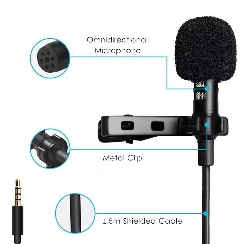 FREE GIFT  PC / Phone / Camera Mini USB Microphone Lapel Lavalier Mic Portable External Buttonhole Microphones For P