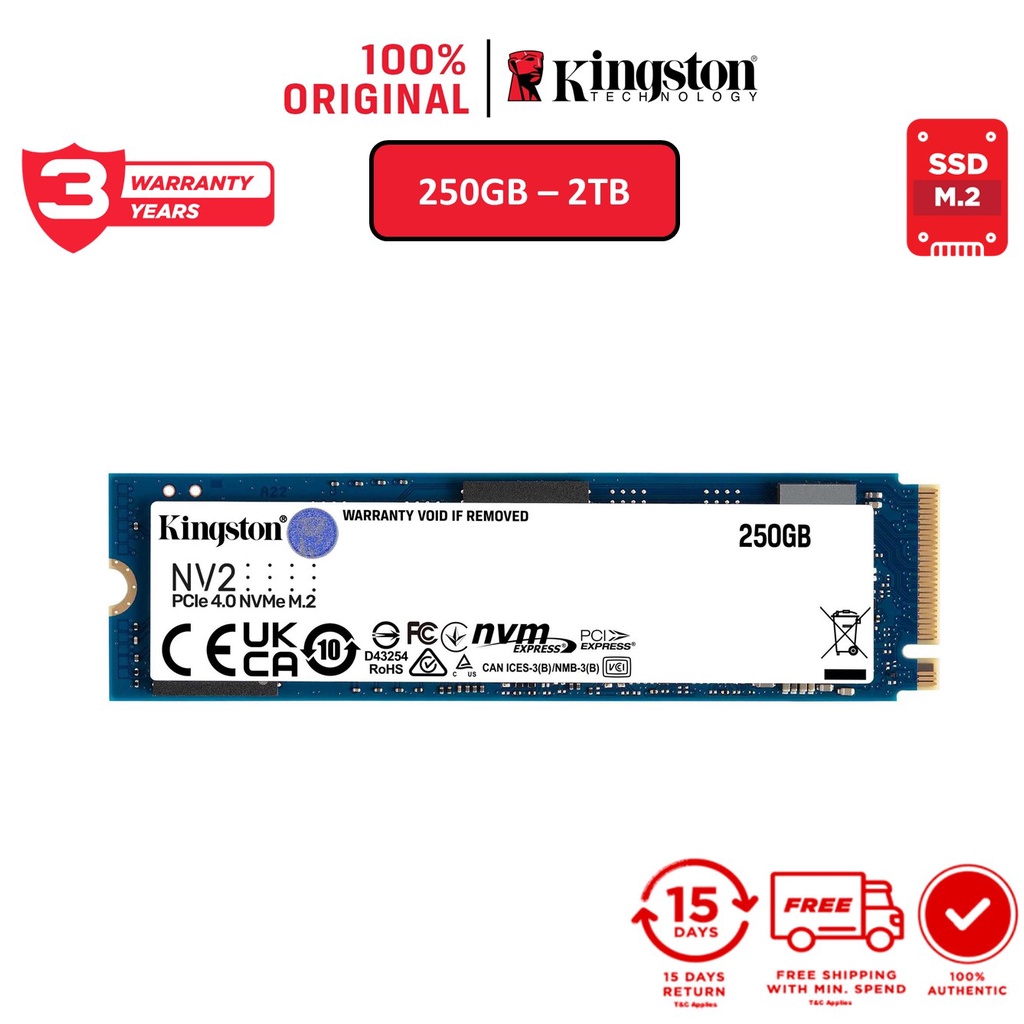 Kingston ssd nv2 pcie gen 4x4 m 2 2280 nvme internal solid state drives