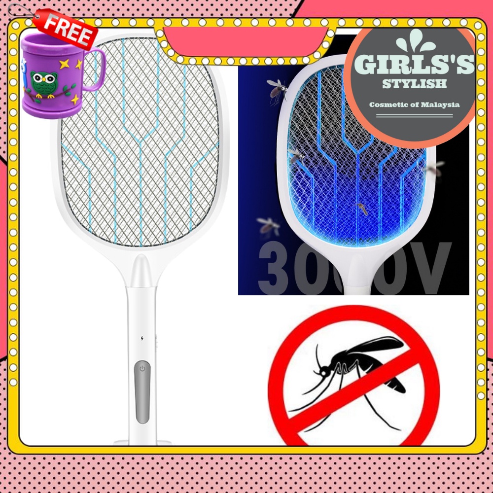 FREE GIFT Deliya (2 In 1) Electric Swatter Mosquito Killer Racket Trap Net ( USB Rechargeable )
