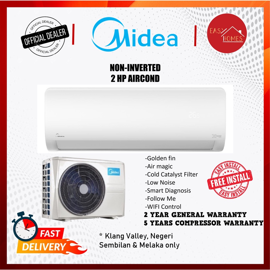 MIDEA MDMSXD18 R32 AIRCOND 2HP WITH IONIZER AIR CONDITIONER Shopee