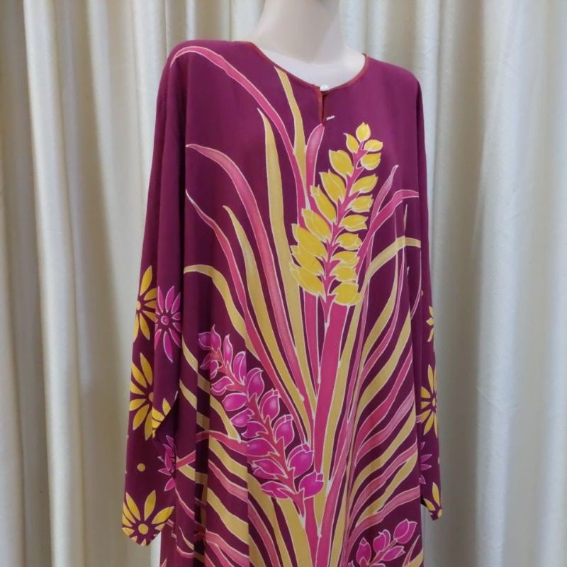 New Item! Baju Kaftan Lengan Panjang Plus Size. Cotton Batik Terengganu. - Ready Stock!