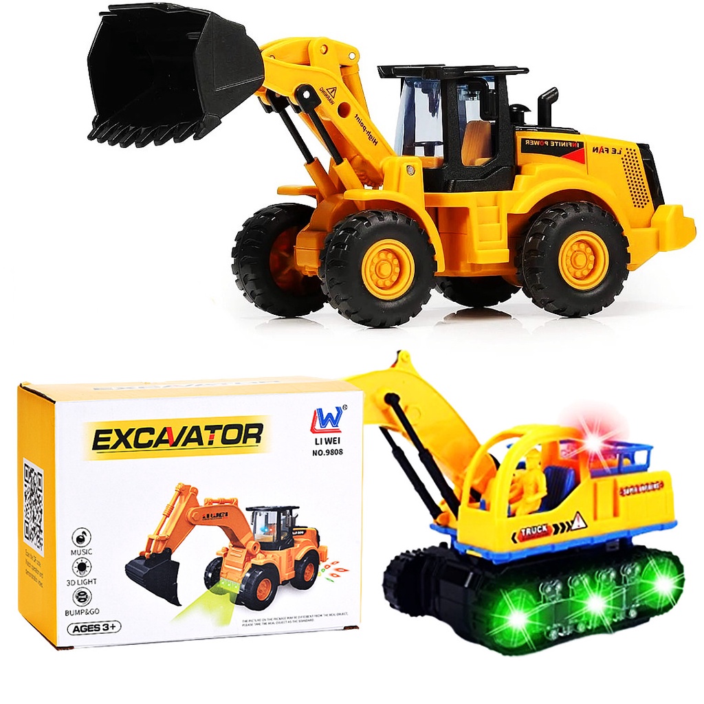 New design multifunctional electric toy excavator models with lights
