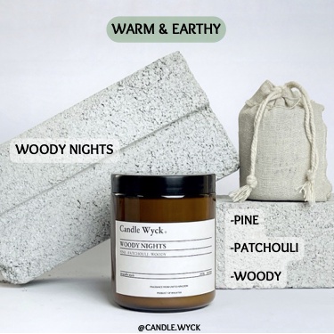 woody Nights - ✨Aromatic ✨ Premium Soy Wax Scented Candle 200g 50-60 Hours