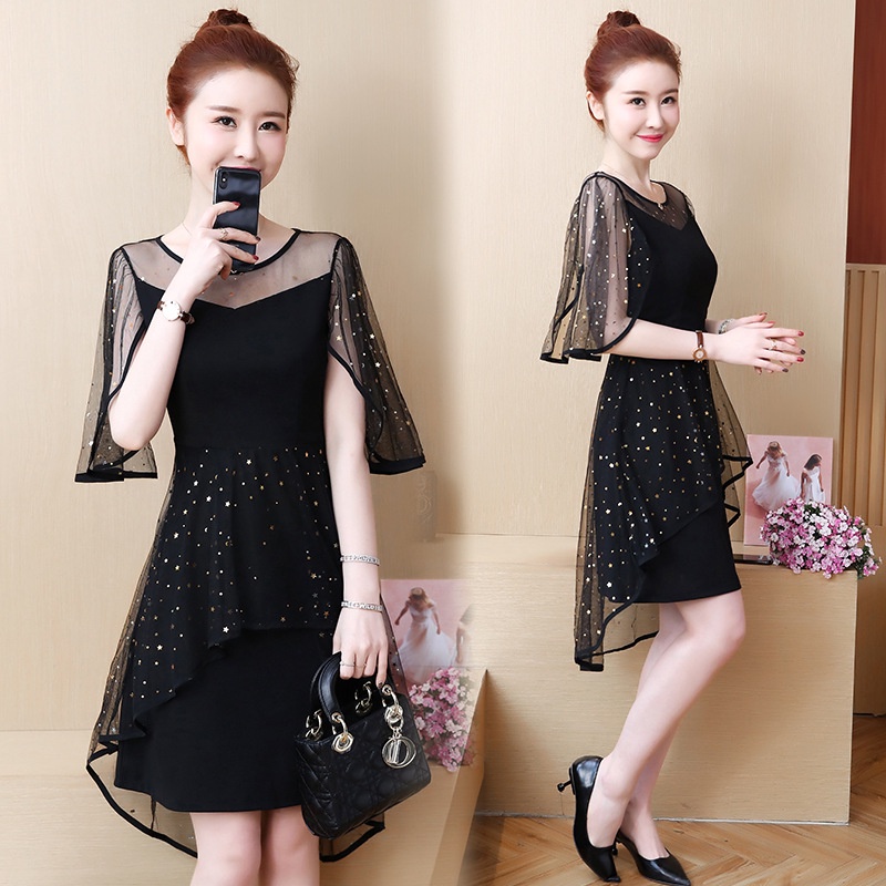 气质女装连衣裙 ladies dress korean style fashion temperament women dresses New Summer casual dress for Women Short Sleeved a line skirt