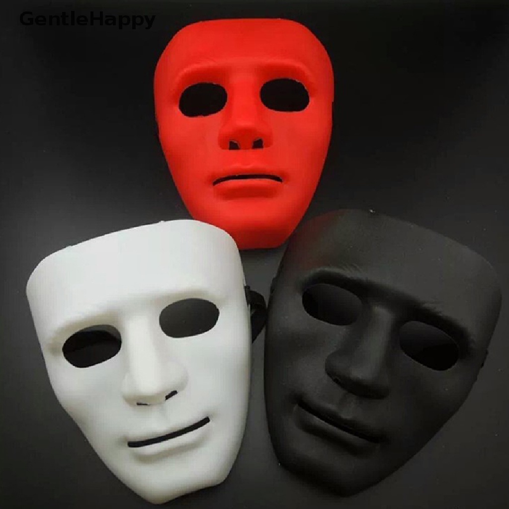 GentleHappy Full Face Unisex Street Dance Opera Party Mask Cosplay Black White Face .