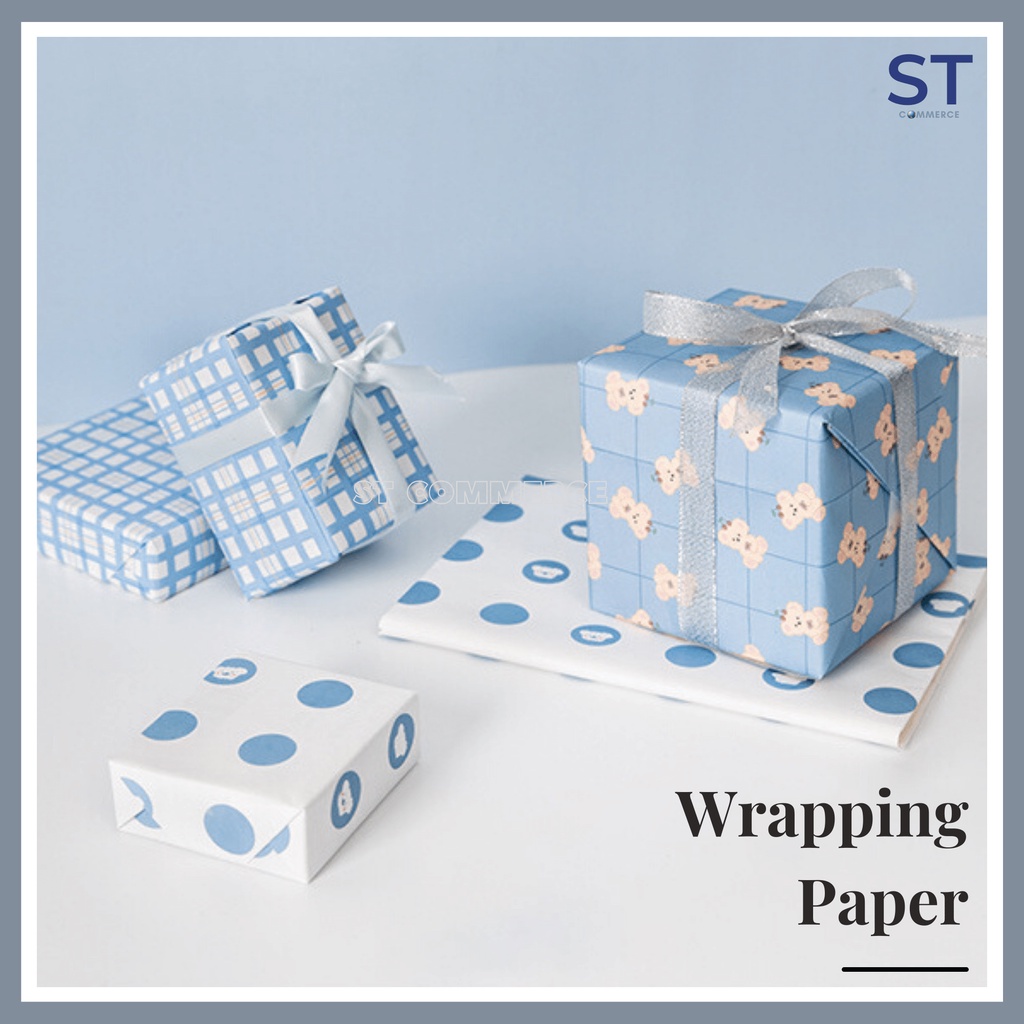 6 PCS Cute Gift Wrapping Paper Birthday Decoration Packaging Book Wrap