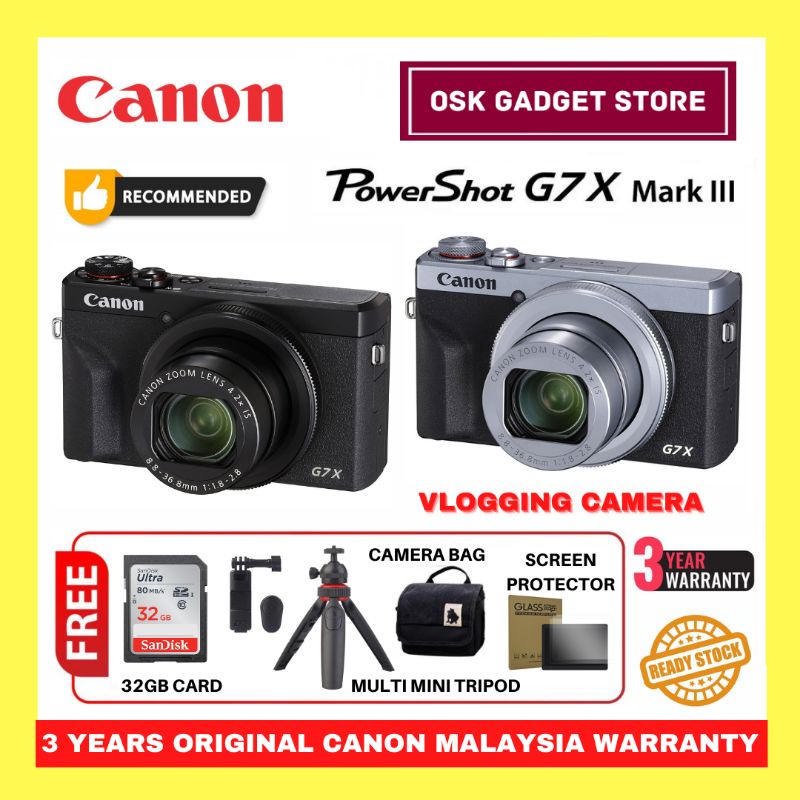 Canon Powershot G7X Mark III G7XIII 20MP 4K UHD Premium Compact Camera ...